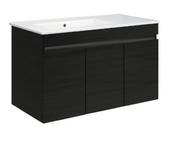 Triple Door White S/Steel Basin Cabinet