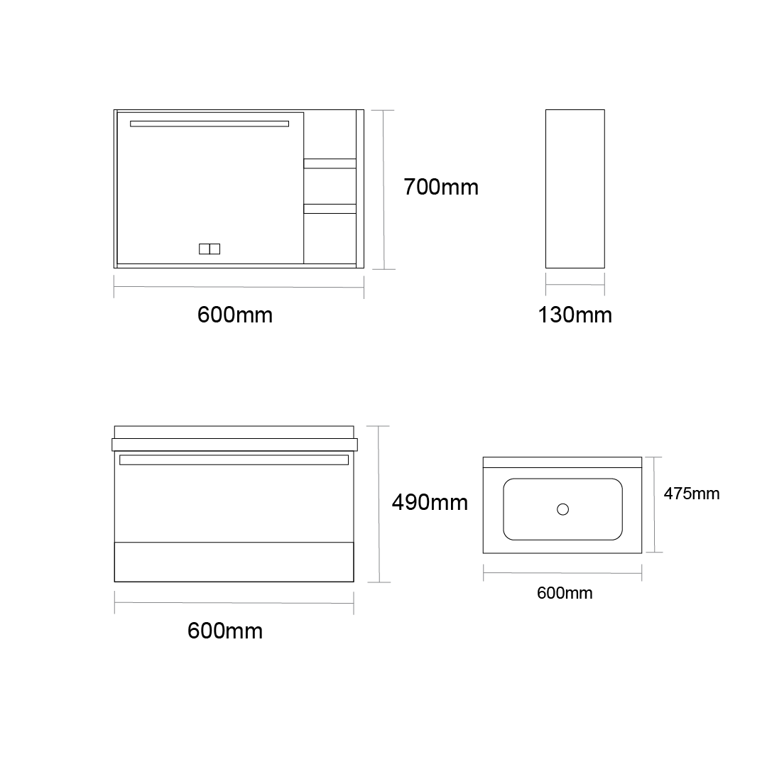 Elegance Series SUS304 Mirror Cabinet with LED light – Big Bath Online ...