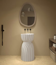 Polystone Free Standing Wash Basin - Cream White