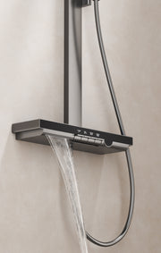 Exposed Shower Bar Set - Matt Black