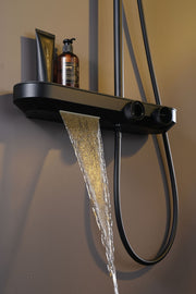 Exposed Shower Bar Set - Matt Black