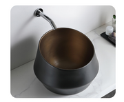 Above Counter Top Basin - Matt Black & Red Bronze