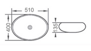 Above Counter Top Basin - White With Spot Pattern