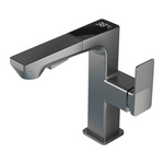 Intelligent Digital Pull-Out Wash Basin Mixer - Grey