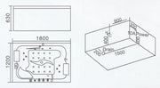 Built-In Massage Bath Tub - White