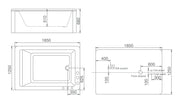 Built In Long Bath W/O Panel - White