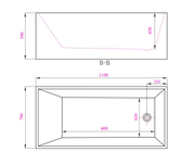 Free Standing Bathtub c/w Waste - White