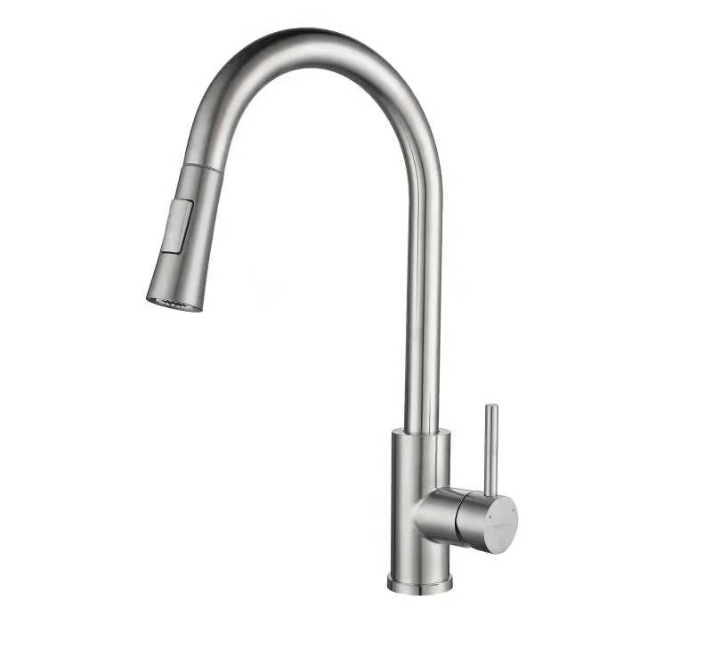 Kitchen Pull Down Mixer Tap - Satin – Big Bath Online Store