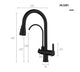 Pillar Sink Mixer c/w Filter Tap - Black Matt