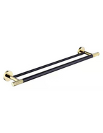 SUS304 Double Towel Bar - Black & Gold